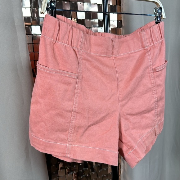 Joe Fresh Coral Denim Jean Shorts w Elastic Waist Size Medium - Picture 4 of 8